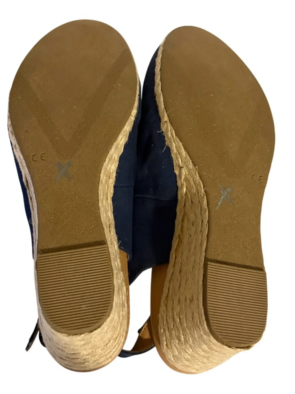 Vionic Coralina Navy Blue Slingback Wedge Espadrilles Orthotic Comfort Size 11W